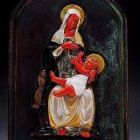 red coral mosaic art - Maria and Child